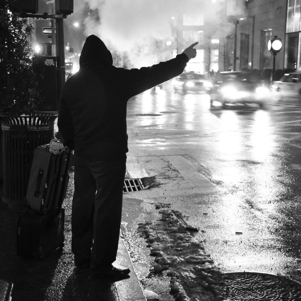 Getting a Taxi on 5th.