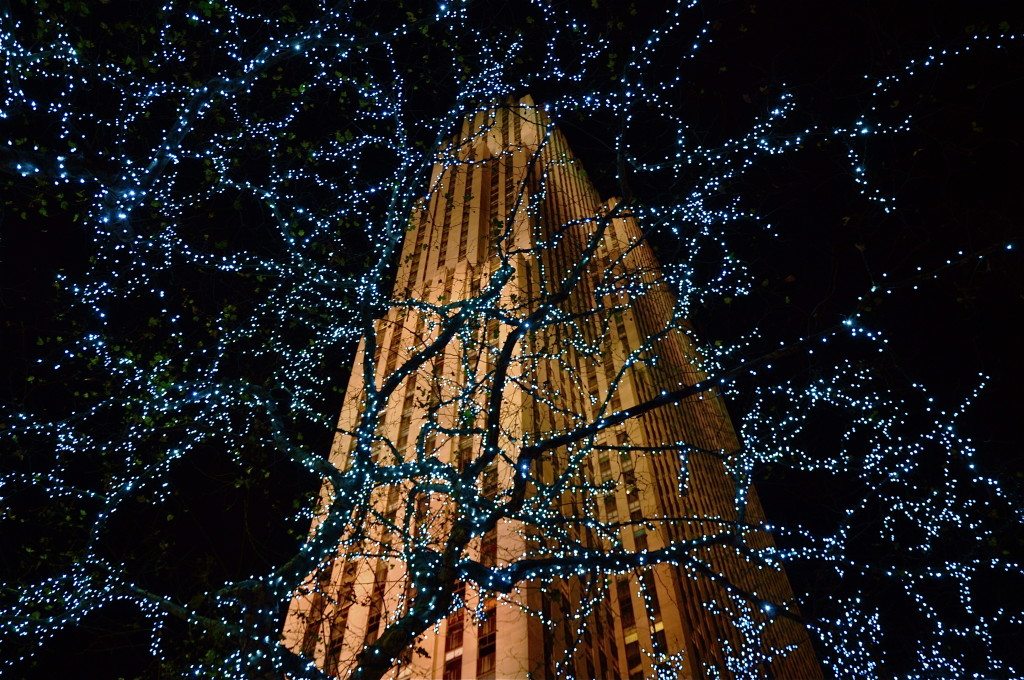 30 Rockefeller Center Through Tree Lights