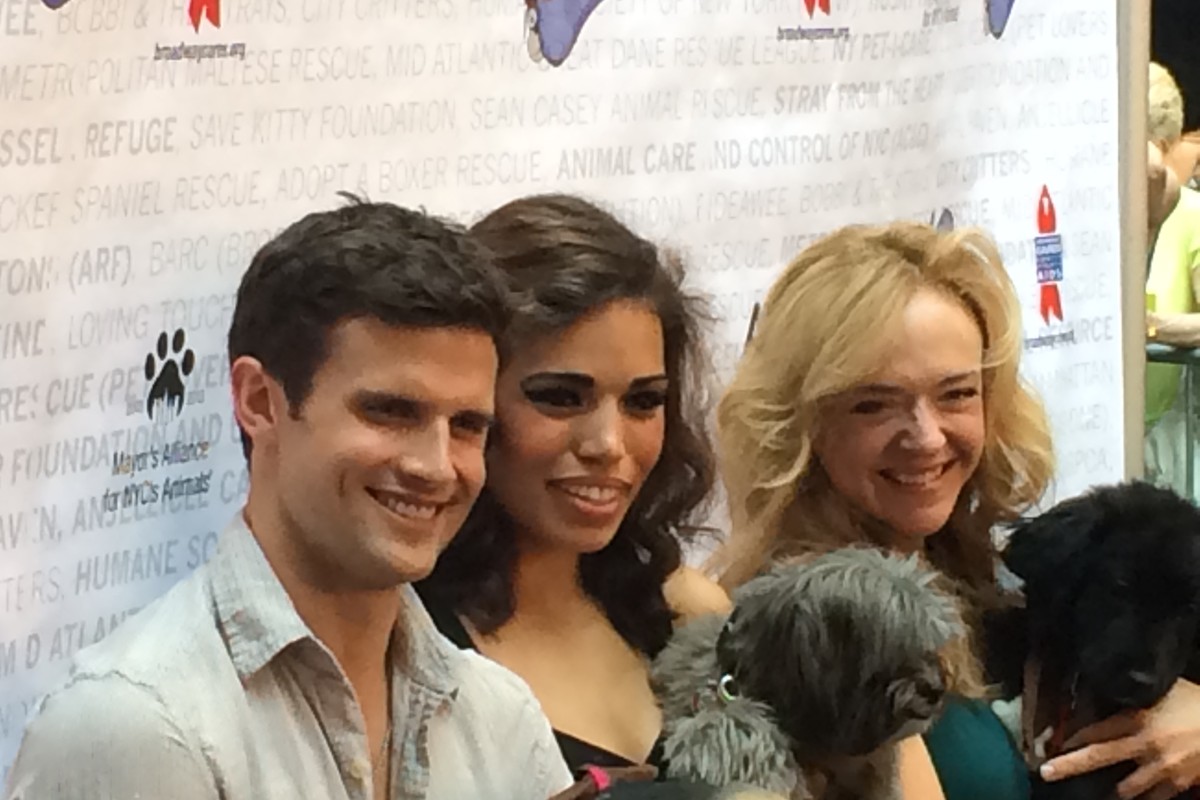 L-R Kyle Dean Massey, Ciara Renee, and Rachel Bay Jones with Barnum. Photo courtesy of Ryan Leeds 