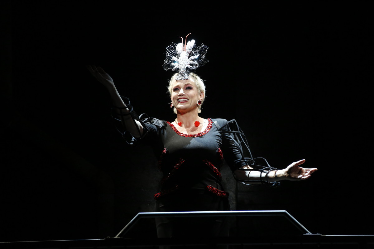 CADY HUFFMAN as Manuela in REVOLUTION IN THE ELBOW OF RAGNAR AGNARSSON FURNITURE PAINTER . Photos: Carol Rosegg