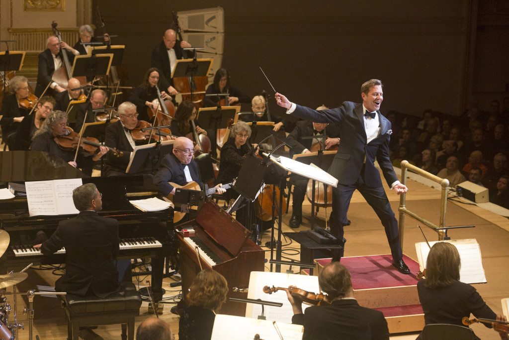 Photo:  The New York Pops One Night Only: Sutton Foster Steven Reineke, Music Director &amp; Conductor Sutton Foster, Guest Artist Joshua Henry, Special Guest Megan McGinnis, Special Guest Concert photographed: Friday, March 13, 2015; 8:00 PM at Isaac Stern Auditorium at Carnegie Hall; Photograph: © 2015 Richard Termine  PHOTO CREDIT - Richard Termine