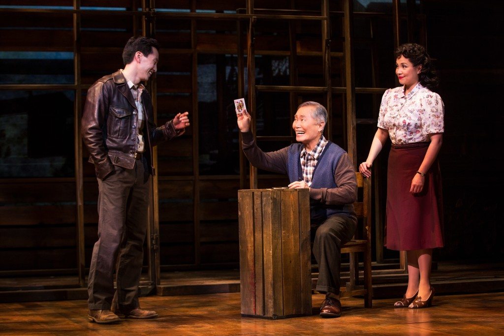 Michael K. Lee, George Takei, and Lea Salonga in ALLEGIANCE. Photo by Matthew Murphy