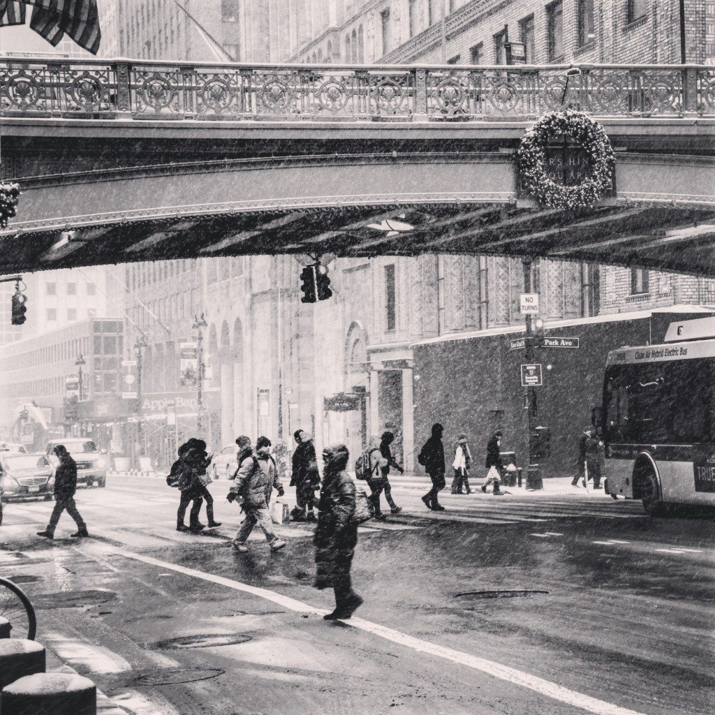Snow in Pershing Square