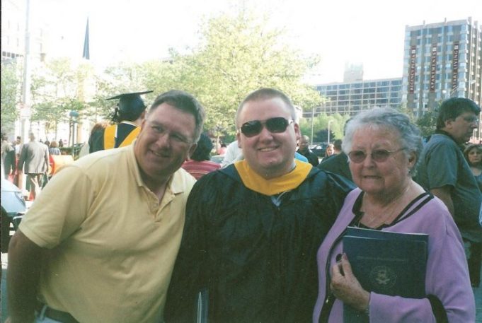 College graduation day with my father &amp; grandmother. 