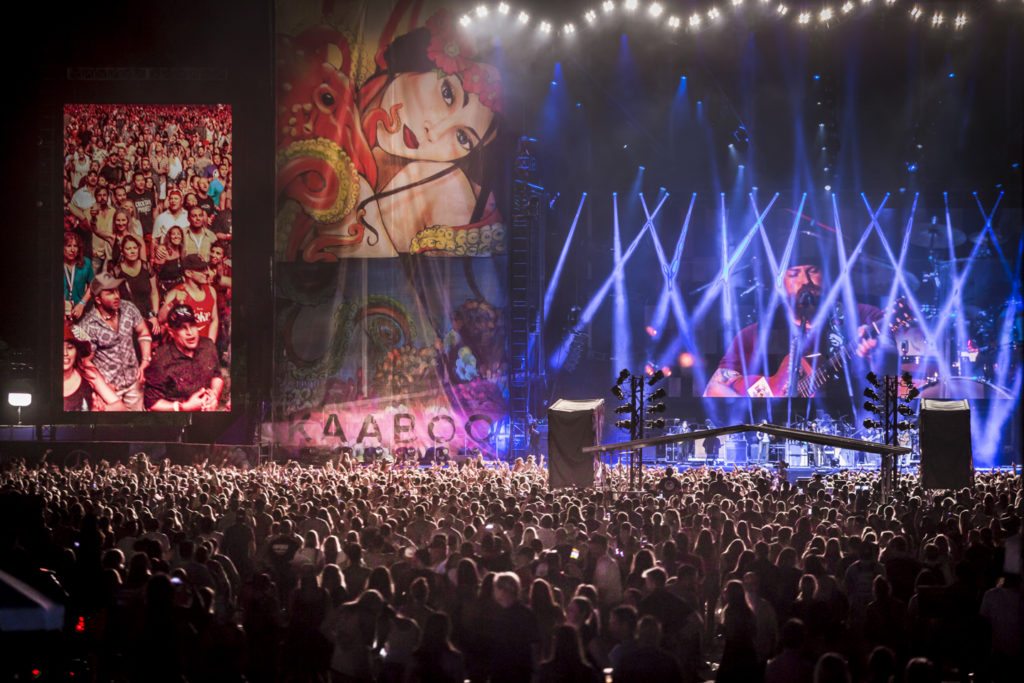 The inaugural 2015 Kaaboo music festival at the Del Mar fairgrounds in San Diego, California. The three day weekend featured over 100 musical acts, comedians, and artists. Headlining the festival were No Doubt, The Zach Brown Band, and the Killers. Credit: Micah Wright