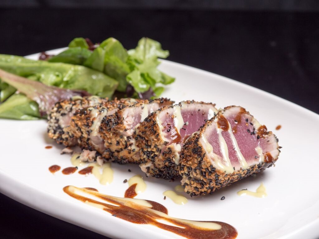 Sesame crusted tuna. Photo courtesy of Ben &amp; Jack